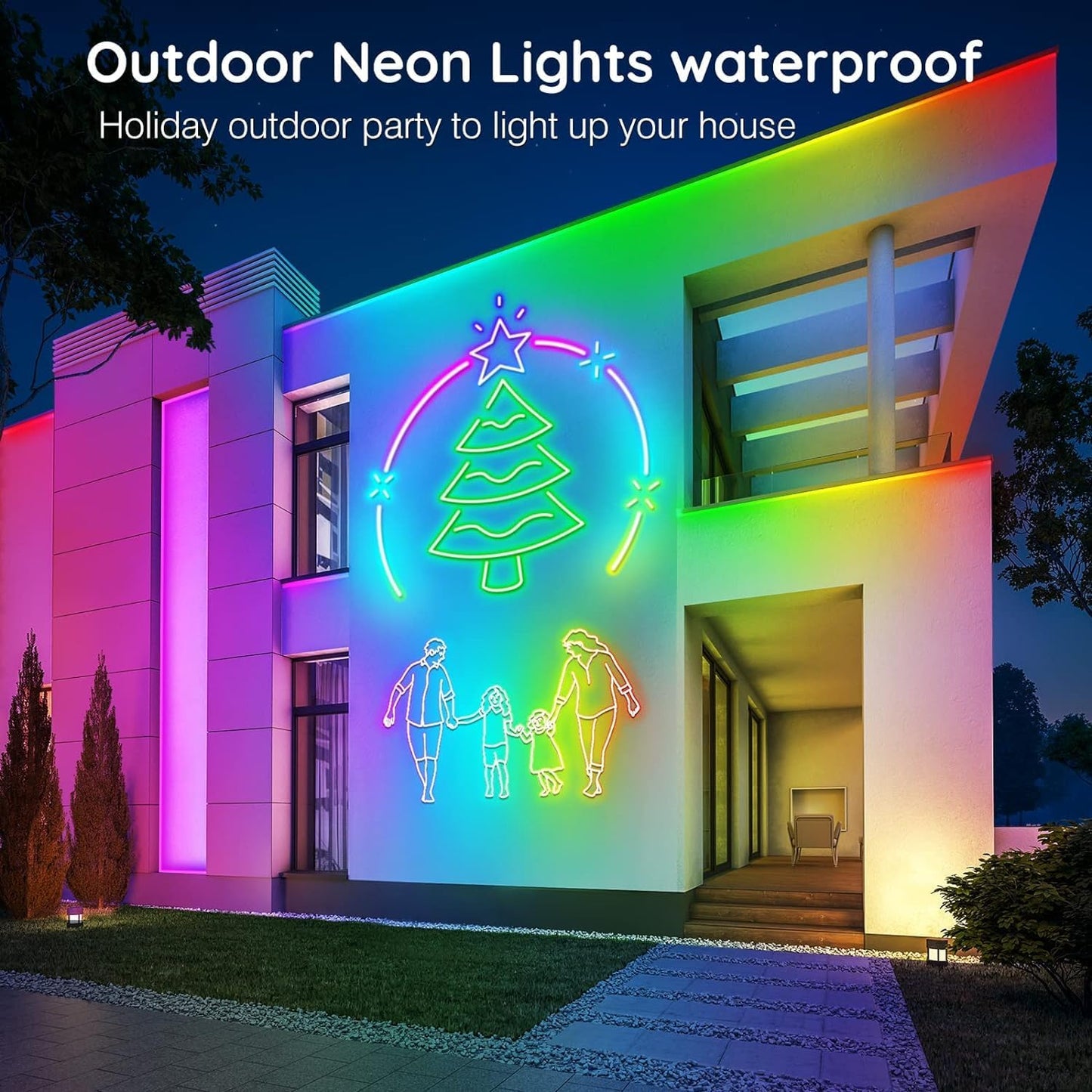 60FT SINLEY LED Neon Rope Lights - App/Remote Control, Waterproof RGB for Indoor/Outdoor Use