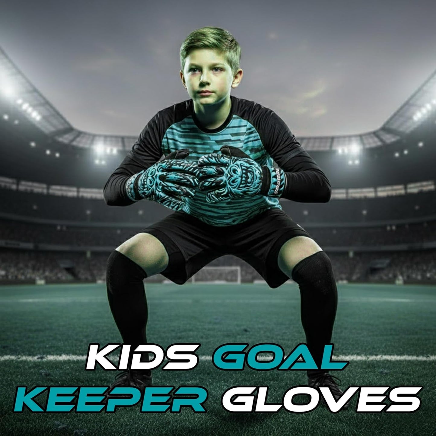 Skiennix Kids Soccer Goalie Gloves - Durable Youth Goalkeeper Gloves with Strong Grip & Comfortable Fit