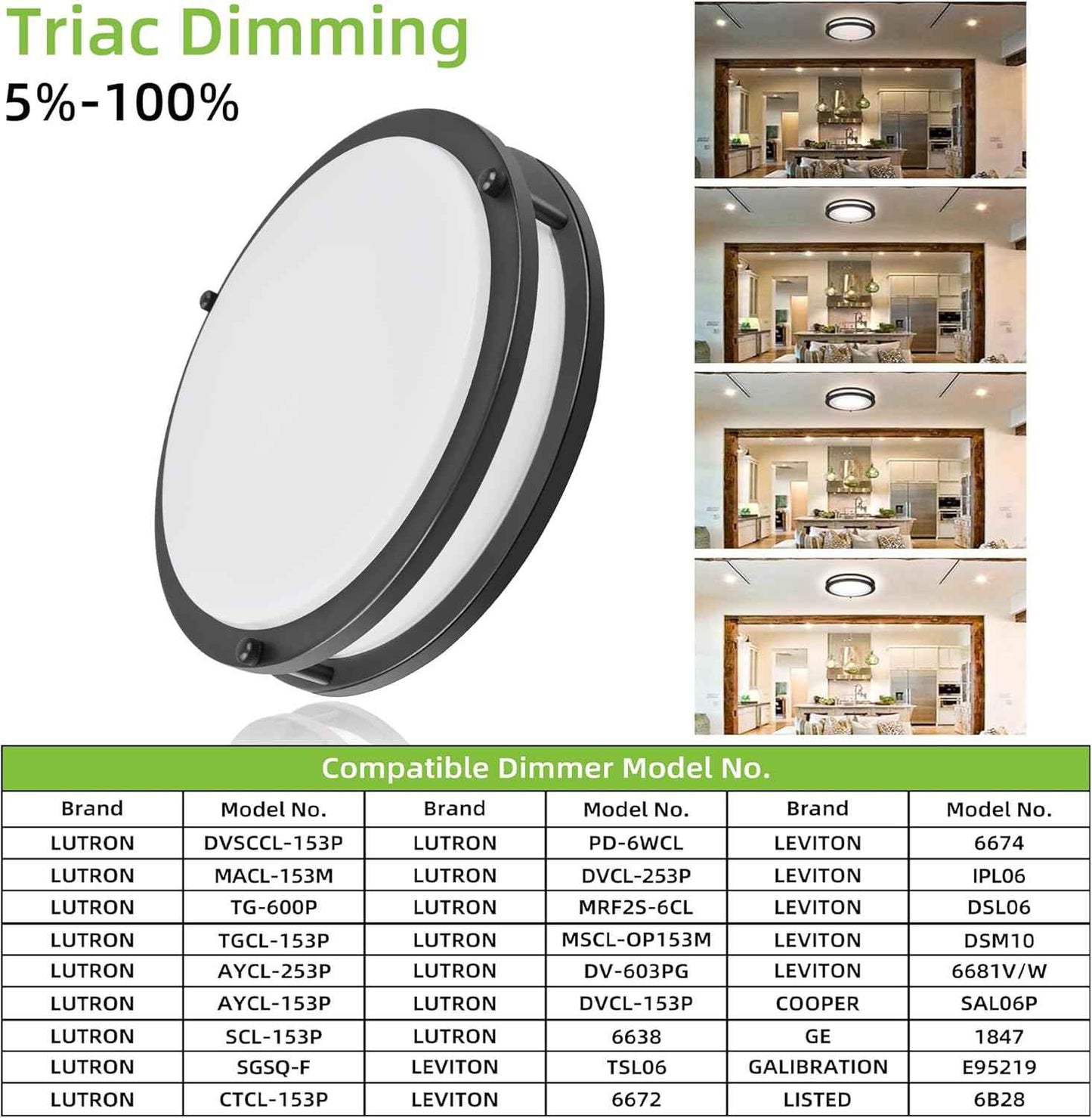 Adjustable 13-Inch Gold LED Flush Mount Ceiling Light Fixture - Dimmable 2700K-5000K for Hallway, Bathroom & Kitchen (2-Pack)