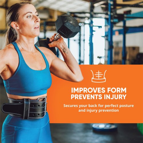 Lifting Belt for Women - Support for Ladies Fitness, Squat, Deadlift, Heavy Duty Cross Training, Gym Powerlifting Workout (Black/White, Small)