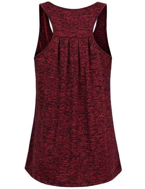 MOQIVGI Athletic Tank Tops for Women Loose Fit Workout Racerback Ribbed Training Muscle Running Sports Tees Red XX-Large