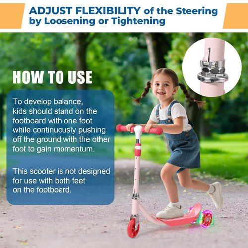 Kids Kick Scooter, Cool LED Light Up Scooter for Kids | 3 Height Adjustable | Awesome Flash Wheels, Gift for Boys & Girls (37-50") | Outdoor Play for Ages 3, 4, 5, 6