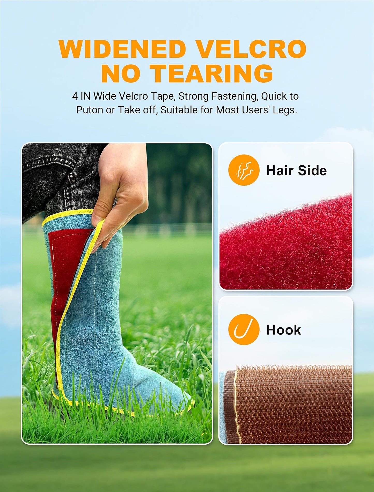 SARDVISA Leg Chaps with Shoes Cover, Weed Eater Shin Gaiters for Garden Weeding, Universal Mowing Protective Accessories Fits Men & Women for Lawn Care, Weeding & Trimming