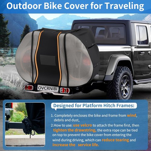 Bike Cover - Waterproof, Tear-Resistant Outdoor Bicycle Protection for 1-2 Bikes | 80''L x 18''W x 50''H
