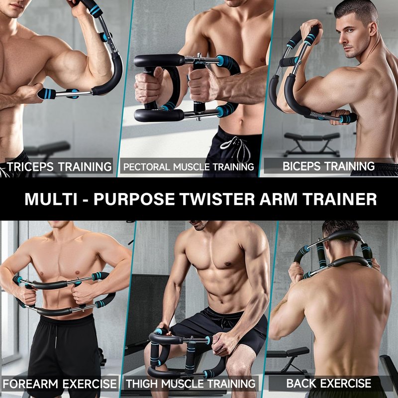 Twister Arm Trainer, 60-110lb Arm Exerciser, Adjustable Chest Workout Equipment Power Twister Bar for Upper Body Strength Training, Arm Strength Trainer Forearm Shoulder Home Fitness Equipment