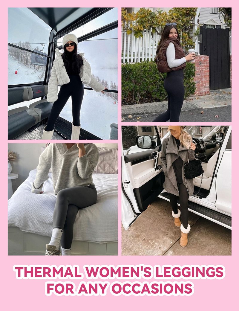 Showitty 3 Pack Fleece Lined Leggings Women with Pockets - Winter Warm Thermal Yoga Pants for Running Workout Plus Size