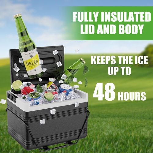 10L0L Upgraded Large Golf Cart Cooler with Mounting Bracket Kit Caddy Fits Yamaha Club Car and EZGO, Portable 48H Cooling Golf Cart Ice Chest 102588101 103886801