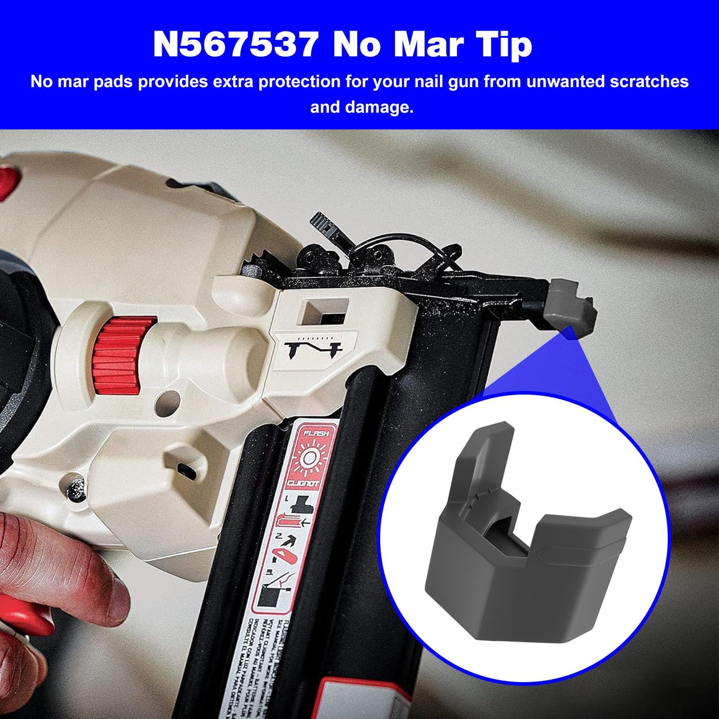 N567537 Nail Gun No Mar Pads Replacement Craft-sman Nailer No Mar Pads CMCN618B, CMCN618C1 and CMPBN18K Nailer Tip - 3 Pack