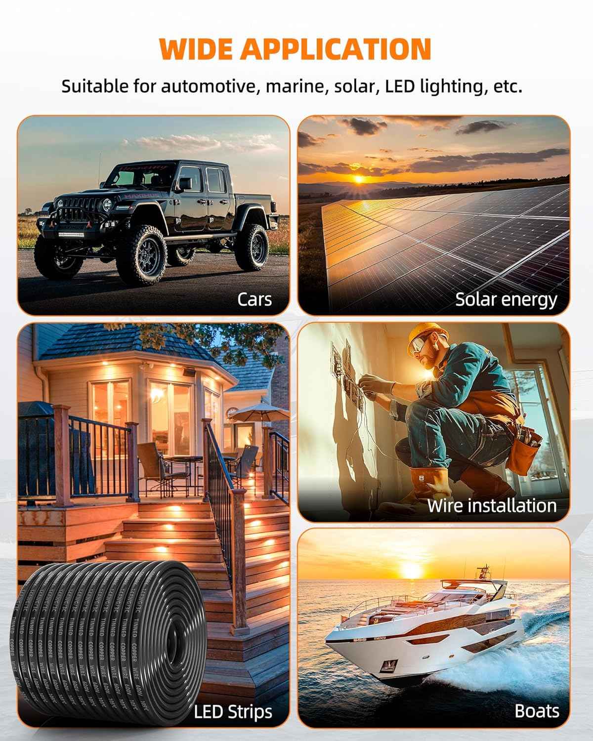 16 AWG Tinned Copper 3-Conductor Electrical Wire - Waterproof PVC Cable for Automotive, Marine & Solar (100FT)