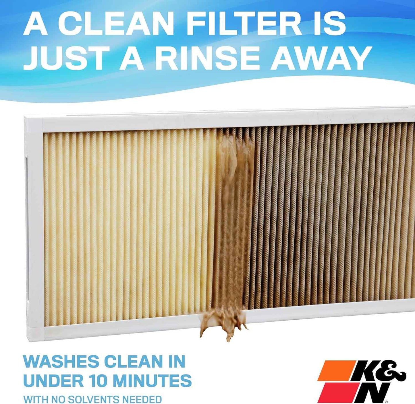 K&N Washable HVAC Air Filter 24x24x1 - MERV 11, Lifetime Lasting, Breathe Clean Air
