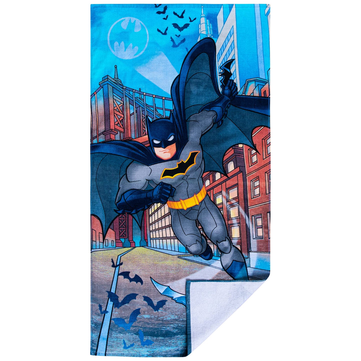 Franco Kids Super Soft Cotton Beach Towel, 58 in x 28 in, Batman DC Comics