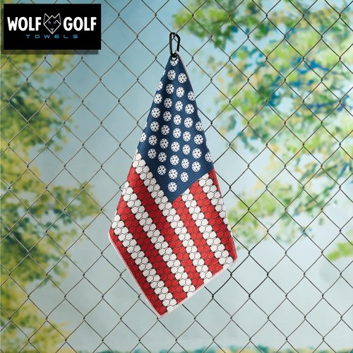 Wolf Golf Towels Pickleball Accessories | Pickleball Gifts | American Flag Paddles Towel | Sport Towel | Retirement Gift