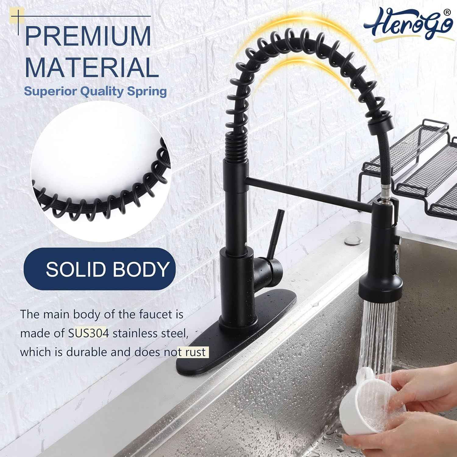 Touchless Kitchen Faucet with Soap Dispenser & Pull Down Sprayer - Commercial Grade Brushed Nickel