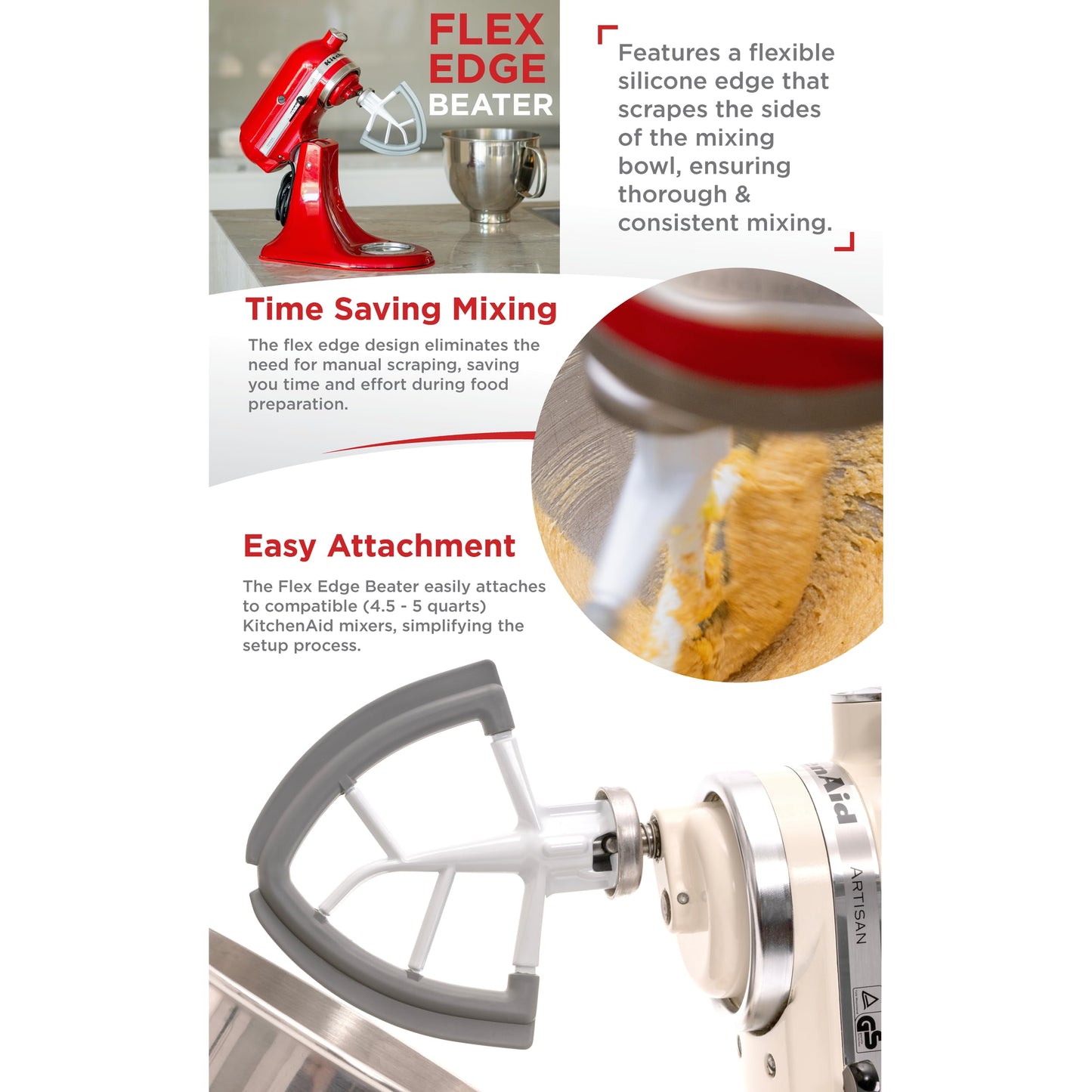 Generic TM REHOBOTH Bundle: Mat Slide, Flex Edge Beater, and Cord Organizer - Upgrade Your Kitchen Experience, Perfect for Home Chefs, Cooking Enthusiasts, and Gift Shoppers, Small, Black, grey