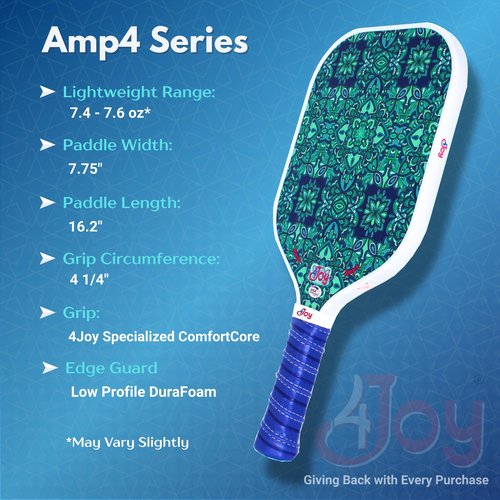 4Joy Pickleball Paddle Amp4 Series 14MM - Limited Edition Green Forest