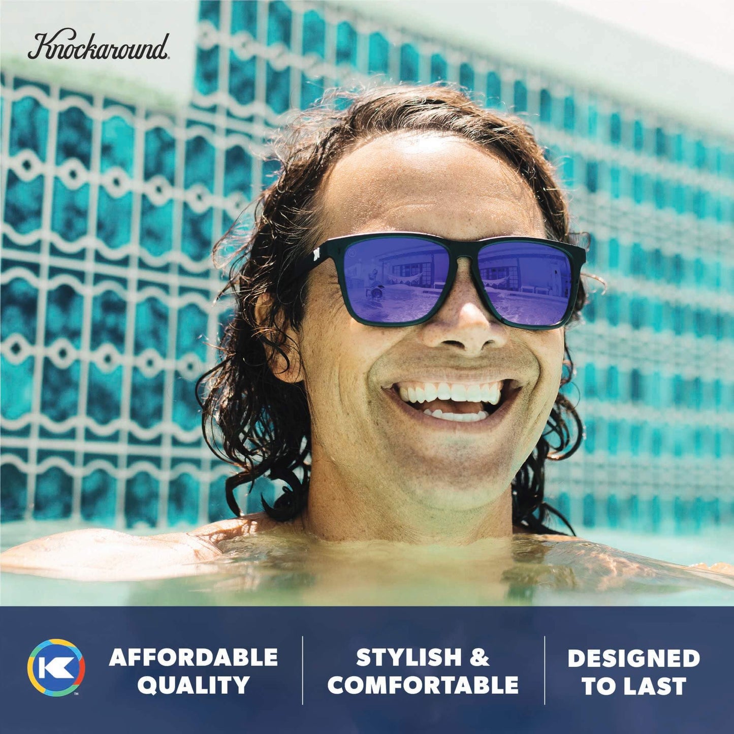 Knockaround Fast Lanes Sport Polarized Lightweight Sunglasses for Men & Women - UV400 Protection - Running