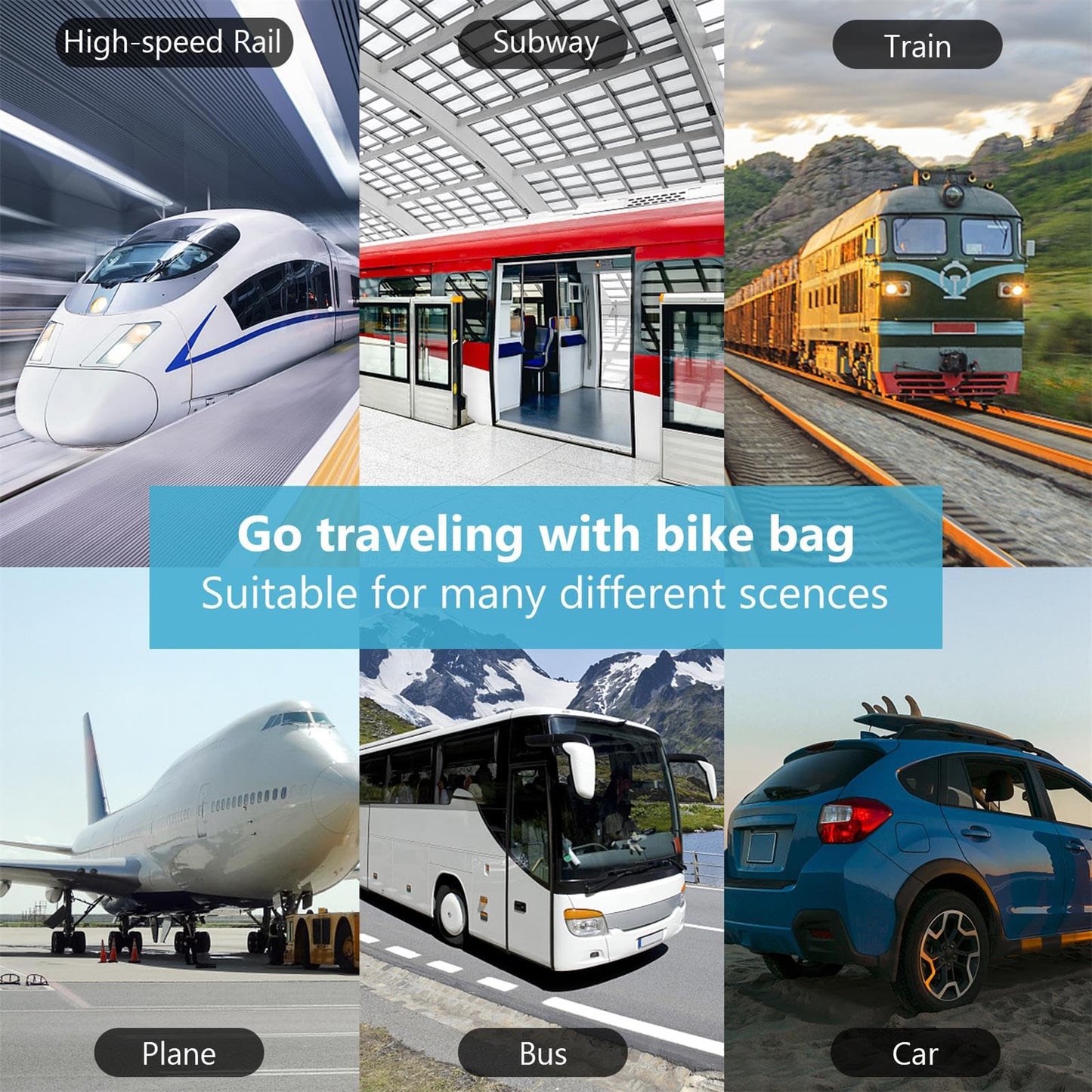 tamthy Bicycle Travel Bag Folding Bike Bag 26 inch 1680D Waterproof Bike Packing Bags Bicycle Travel Case Carrier Bag for Train Air Travel