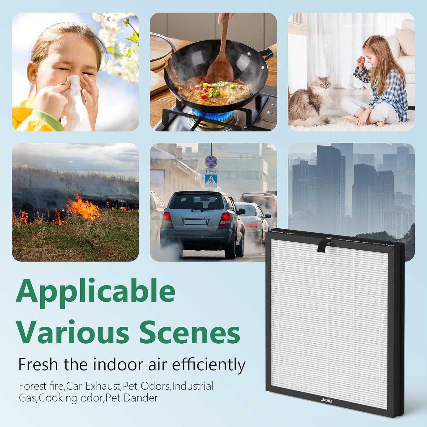 HAP602 Replacement Filter 4-Pack for ECOSELF Air Purifier - 3-in-1 Pre-Filter & Activated Carbon