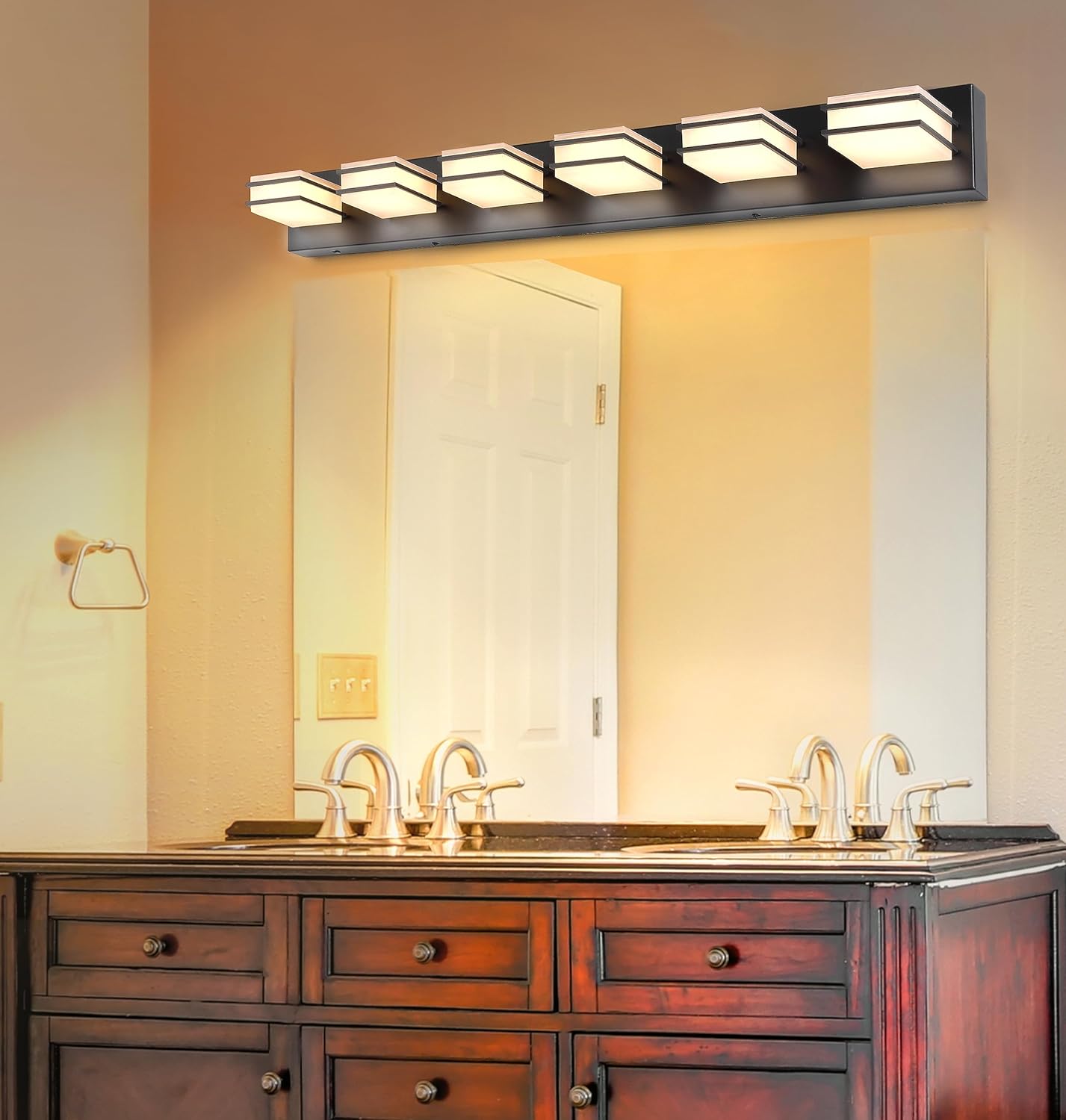 LED Chrome 3-Light Dimmable Bathroom Vanity Light Fixture - Modern Acrylic & Stainless Steel Over Mirror Lighting