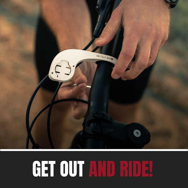 KOM Cycling Wahoo Elemnt Mount Compatible with Multiple Wahoo Computers Including The Wahoo Elemnt Bolt, Elemnt Roam, Elemnt Mini, and Elemnt - Multiple Colors 24g Out Front Computer Mount White