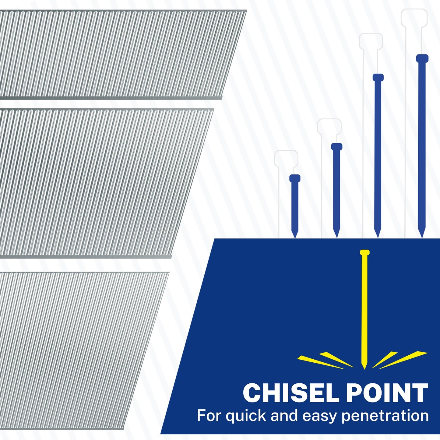 WORKPRO 1200 Count 18 Gauge Brad Nails, (3/4,1-1/4",2"), Universal Brad Nail Gun Nails for Pneumatic & Electric Brad Nailers