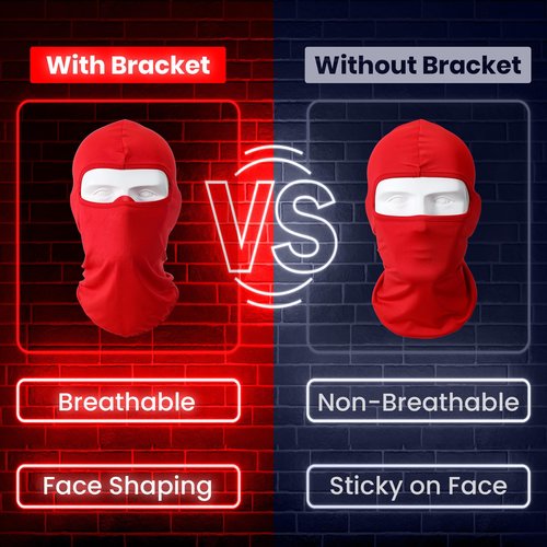 Dreyoo 2 Pack Face Mask Bracket, Silicone Face Shells for Comfortable Mask Wearing, Internal Support Shells for Halloween Cosplay, Balaclavas, Protective Airsoft Paintball BB Gun(Red)