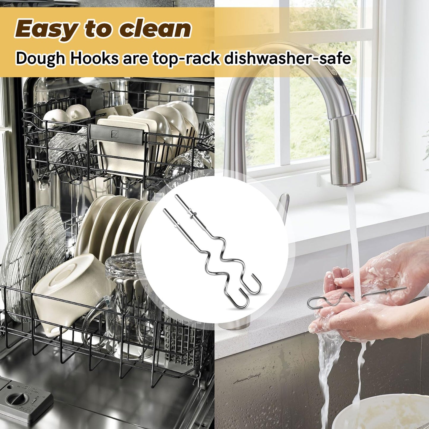 XSKDOUGHHK Dough Hook Fits for Ninja Mixer, Power Mixer System (CI100 Series) for Ninja Blender Accessories, Stainless Steel Foodi Accessories