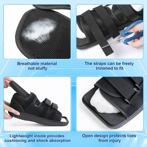 Estinko Post Op Shoe, Post Op Recovery Shoe, Adjustable Medical Walking Shoe for Post Surgery or Operation Foot Support, Broken Foot or Toe, Fracture or Ulcer, S, Male Size 6.5-8, Female Size 8-9.5