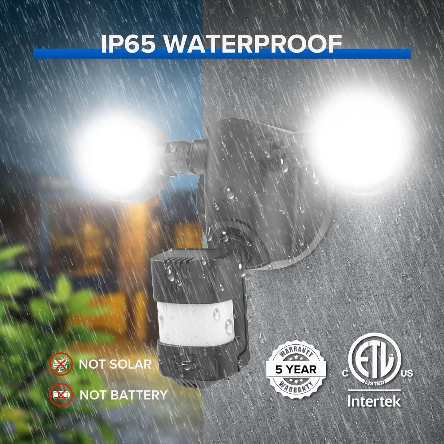 25W Motion Sensor Outdoor Flood Light - 3000LM Dusk to Dawn Security Light, 4 Modes, 320° Wide Angle for Garage & Patio