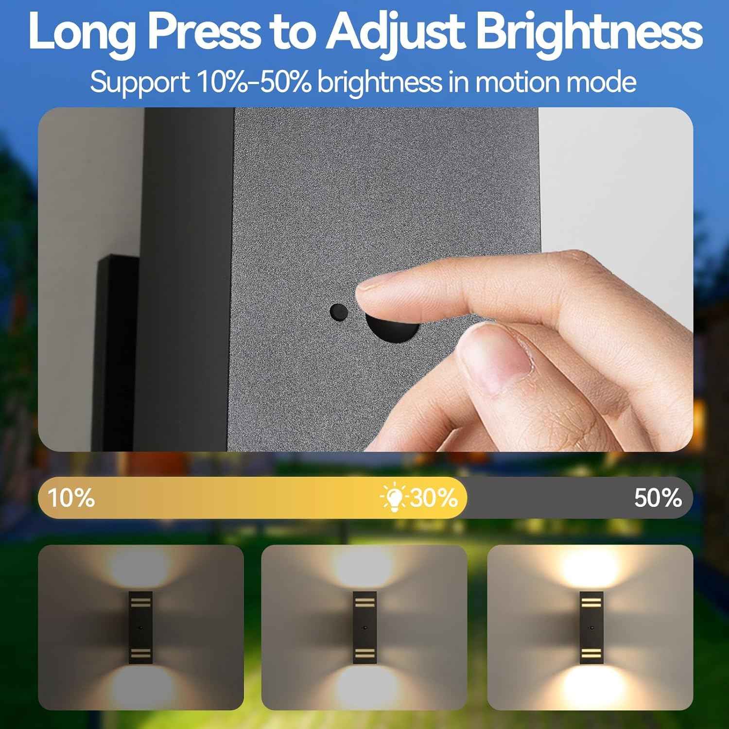 Modern Outdoor Wall Lights - Dusk to Dawn Square Matte Black Sconce with Bulbs, Aluminum Anti-Rust Up & Down Lighting for Porch & Garage