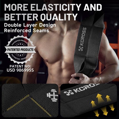 KCROSS Bench Press Band for Men and Women, Weight Lifting Bench Press Band, Push Up Exercise Bench (Black, 7.6in)