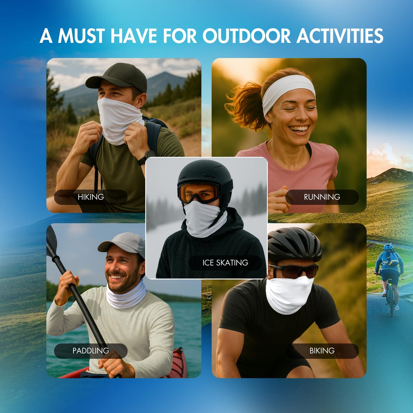 Neck Gaiter for Men & Women - UPF 50+ Sun Protection, Fishing, Cooling
