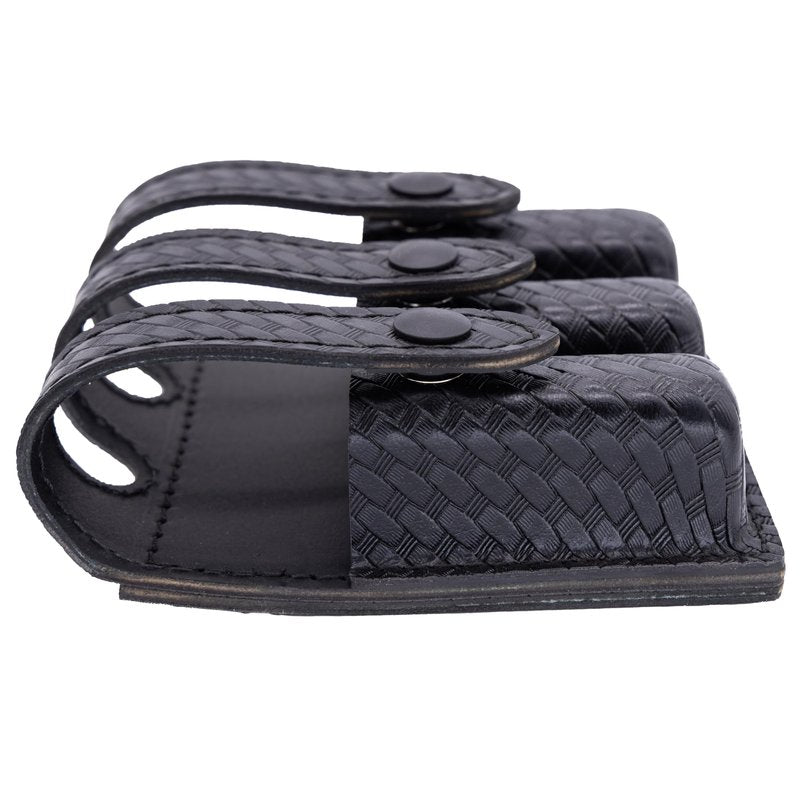 Safariland Slimline Triple Magazine Pouch, fits Glock 17, 22, 34, 35 STX Basketweave w/Black Snaps