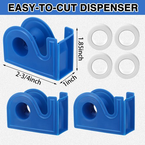 Geiserailie 8 Rolls Paper Tape Medical 1 Inch x 10 Yard Micropore Surgical Tape with 2 Dispenser for Wound Care