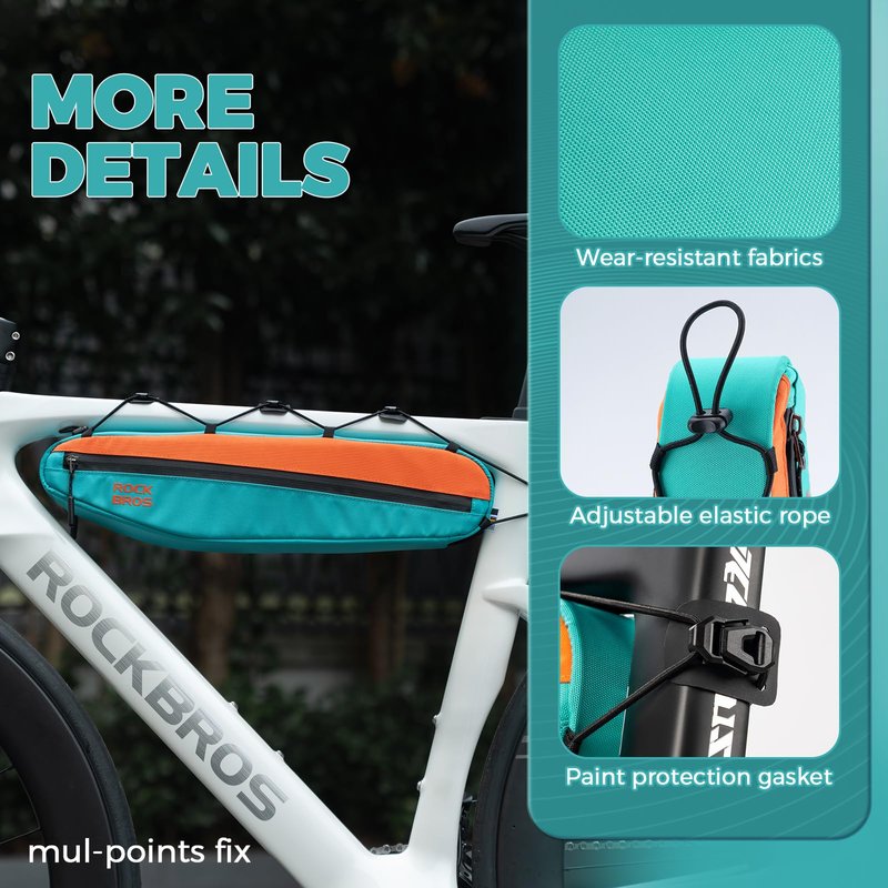 ROCKBROS Bike Frame Bag Bike Triangle Bag Bike Top Tube Bag 1.5L Bike Bag Pouch Storage Bag for Cycling Mountain Road Ebike