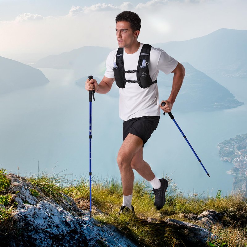 SEMSTY Running Vest for Women Men, 5L Hydration Vest with Dual 500ml Soft Flask, Lightweight Water Backpack, Adjustable Chest Straps Hydration Backpack for Running Cycling Hiking