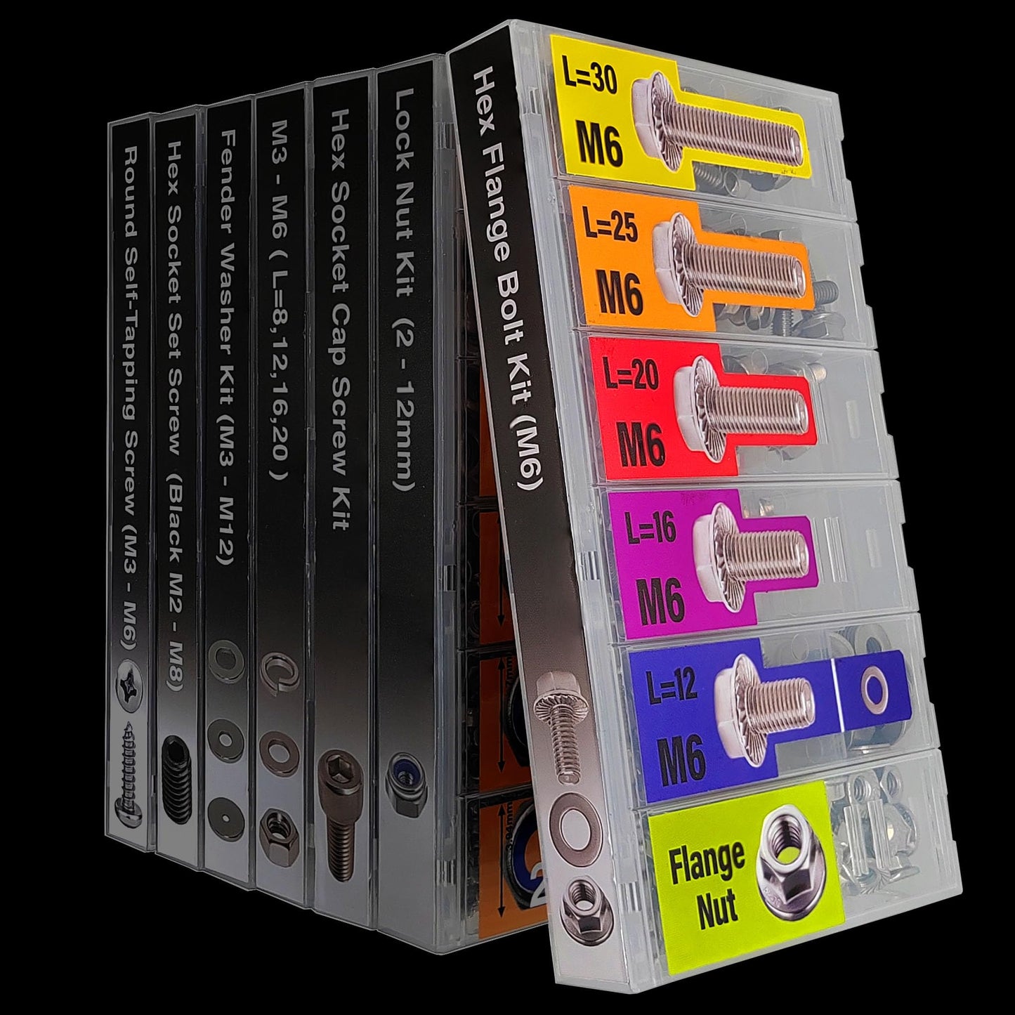 EEEEE Metric Hex Flanged Bolt Assortment Kit 138pcs and Nuts Kit Set,M6 Bolt 12 mm 16mm 20mm 25mm 30mm, Flange Metric Large Hardware Grade Hex Bolt Assortment,304 Stainless Steel Class Flat Washers