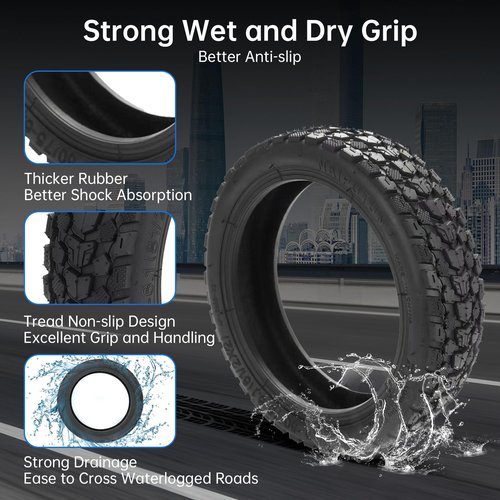 aibiku 50/75-6.1 Off-road Tires with Thickened 8 1/2 x 2 Inner Tube for Xiaomi M365, Pro, Gotrax, 8.5 Inch Scooter Tires, Scooter Accessories (2 Sets)