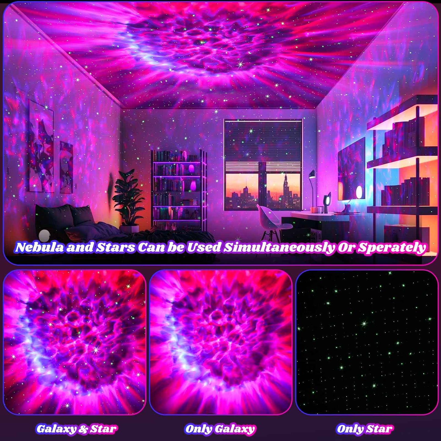 Galaxy Projector, Star Projector Galaxy Light, Night Light with Timer and Remote, for Bedroom, Home Decor, Christmas, Birthday