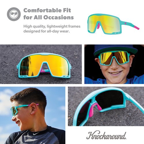 Knockaround Kids Campeones Sport Sunglasses for Kids - Shield Sunglasses - UV400 Protection - Baseball