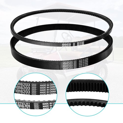 10L0L Golf Cart Drive Belt & Starter Generator Belt Kit for Club Car DS 1992-Up & Precedent 2004-Up, Compatible with FE290, FE350 and Kawasaki OHV Engine, Replaces OEM 101916701