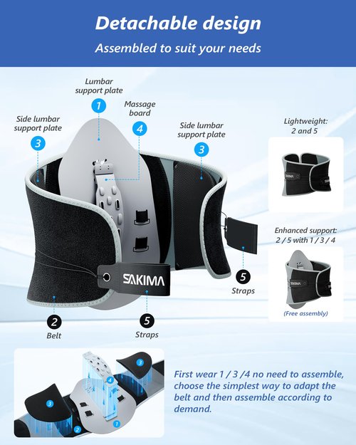 Back Brace for Lower Back Pain Relief with Pulley Support System, Adjustable Lumbar Support Belt with Lumbar Panel, Breathable, Strong Support Design For Herniated Disc, Sciatica, Scoliosis (Large)