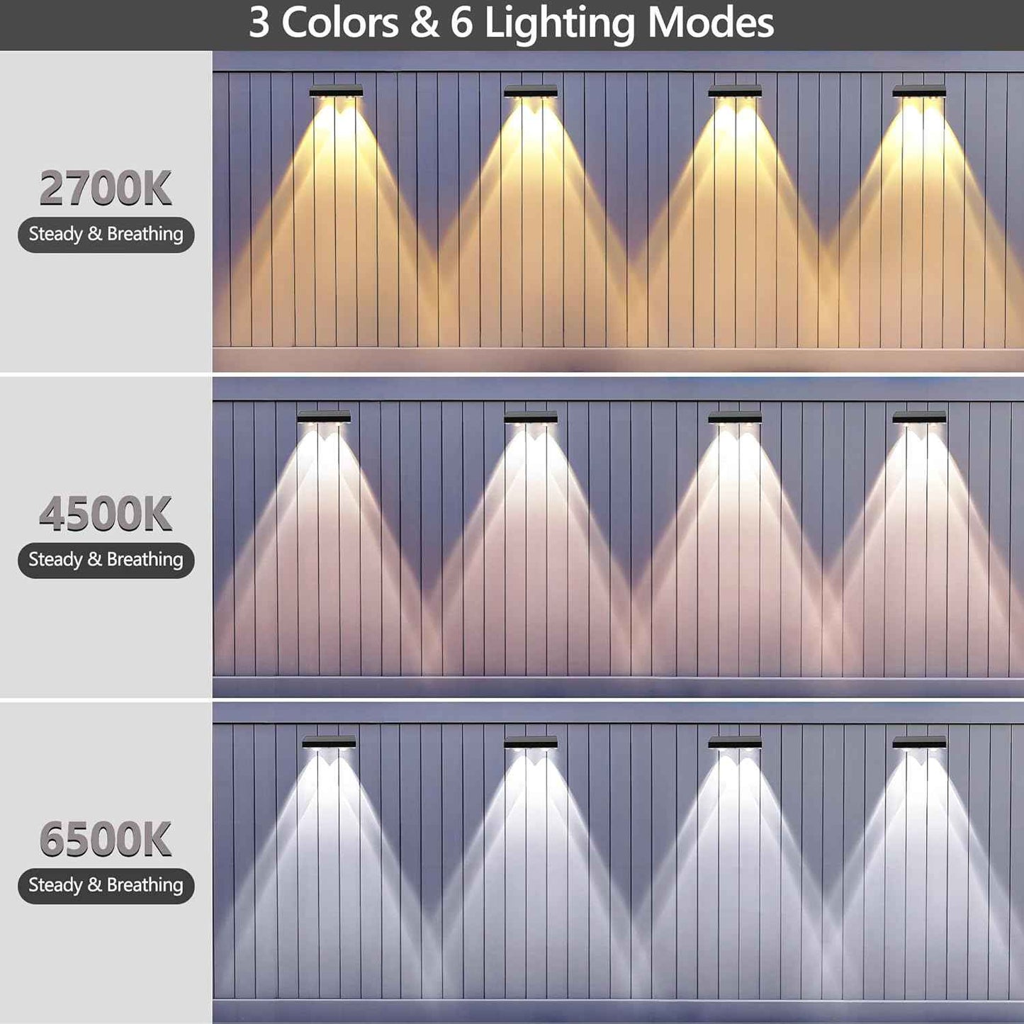 Brizled 12-Pack Solar Fence Lights – RGB & White Color-Changing Outdoor Wall Lights, IP65 Waterproof for Decks & Stairs