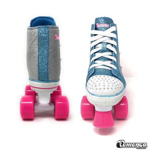 Chicago Skates Light Up Kids Roller Skates Girls - 4 Size Adjustable Roller Skates, Durable Top Performance with Front Stopper,54mm Urethane Wheels, Comfortable, Smooth Rolling, Indoor Outdoor, Age 3+