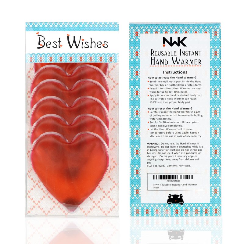 NWK Reusable Instant Hand Warmer Gel Heat Packs Body Warmer with Gift Packaged 2025 Christmas White Elephant Stocking Stuffers Gifts (6)