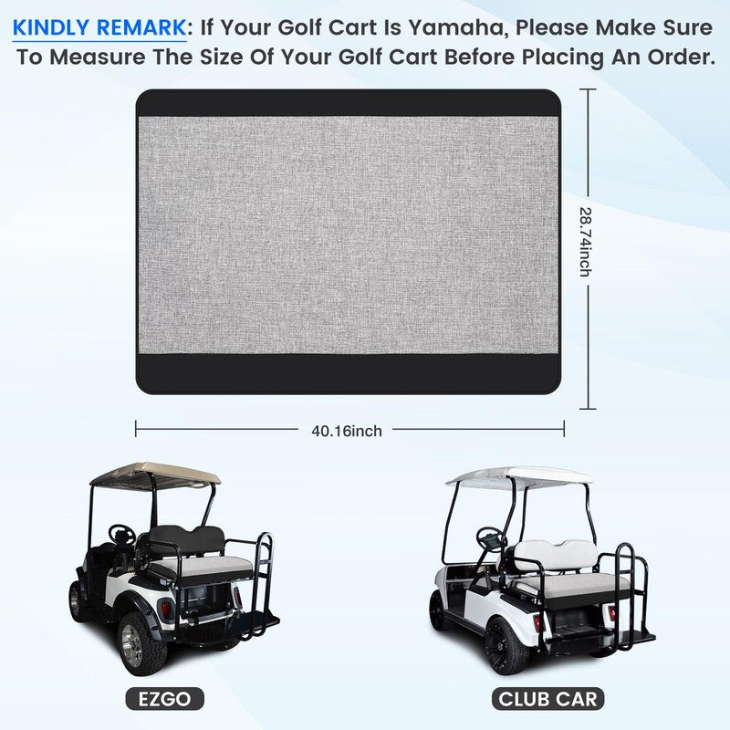 T TGBROS Golf Cart Seat Covers, Universal Golf Cart Seat Towel Blanket with 4 Side Pockets, Anti-Slip Bottom for 2 Seats EZGO, Yamaha & Club Car - Black Leather & Breathable Linen