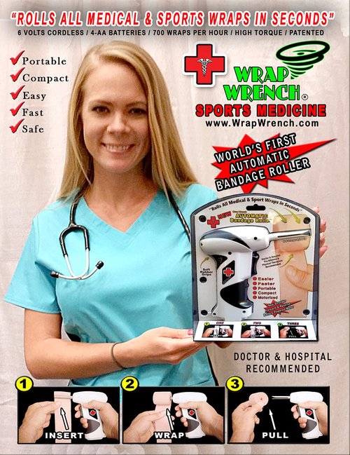 Wrap Wrench-A Professional Sports & Medical Wrap and Bandage Roller