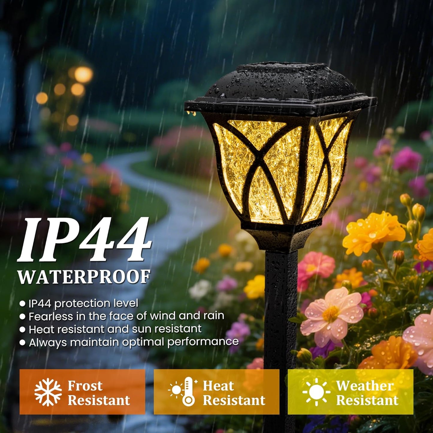 8 Pack GIGALUMI Waterproof LED Solar Garden Lights - Outdoor Patio & Landscape Decor