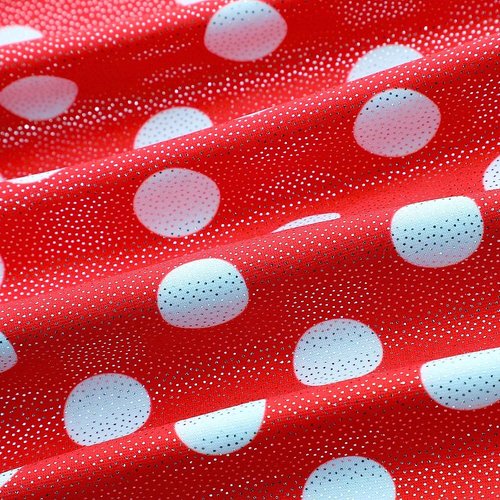 HOZIY Gymnastics Leotards - Sparkly Mermaid Biketard for Girls | Green, Red & Hot Pink Polka Dots
