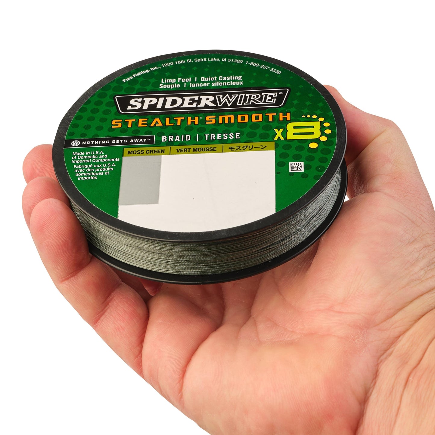 SpiderWire Stealth® Translucent Superline, Moss Green, 20lb | 9kg, 300yd | 274m Braided Fishing Line, Suitable for Saltwater Environments